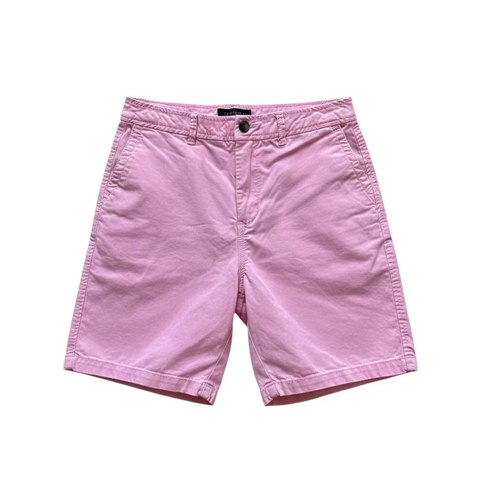 Aeropostale Mens Pink Chino Shorts 33 Stretch Cotton Flat Front Country Club